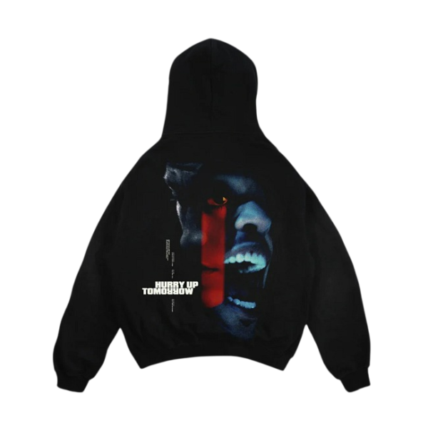 Hurry Up Tomorrow Portrait Hoodie Black